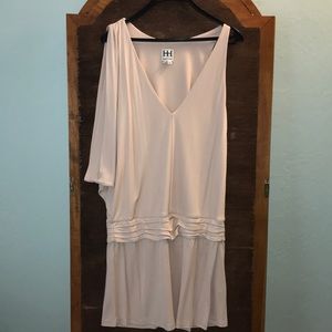 Haute Hippie Tan Asymmetrical Mini Dress, sz M